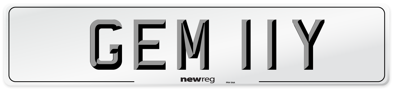 GEM 11Y Number Plate from New Reg